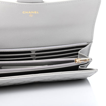 Chanel Caviar Quilted Large Flap Wallet Grey 4 of 4