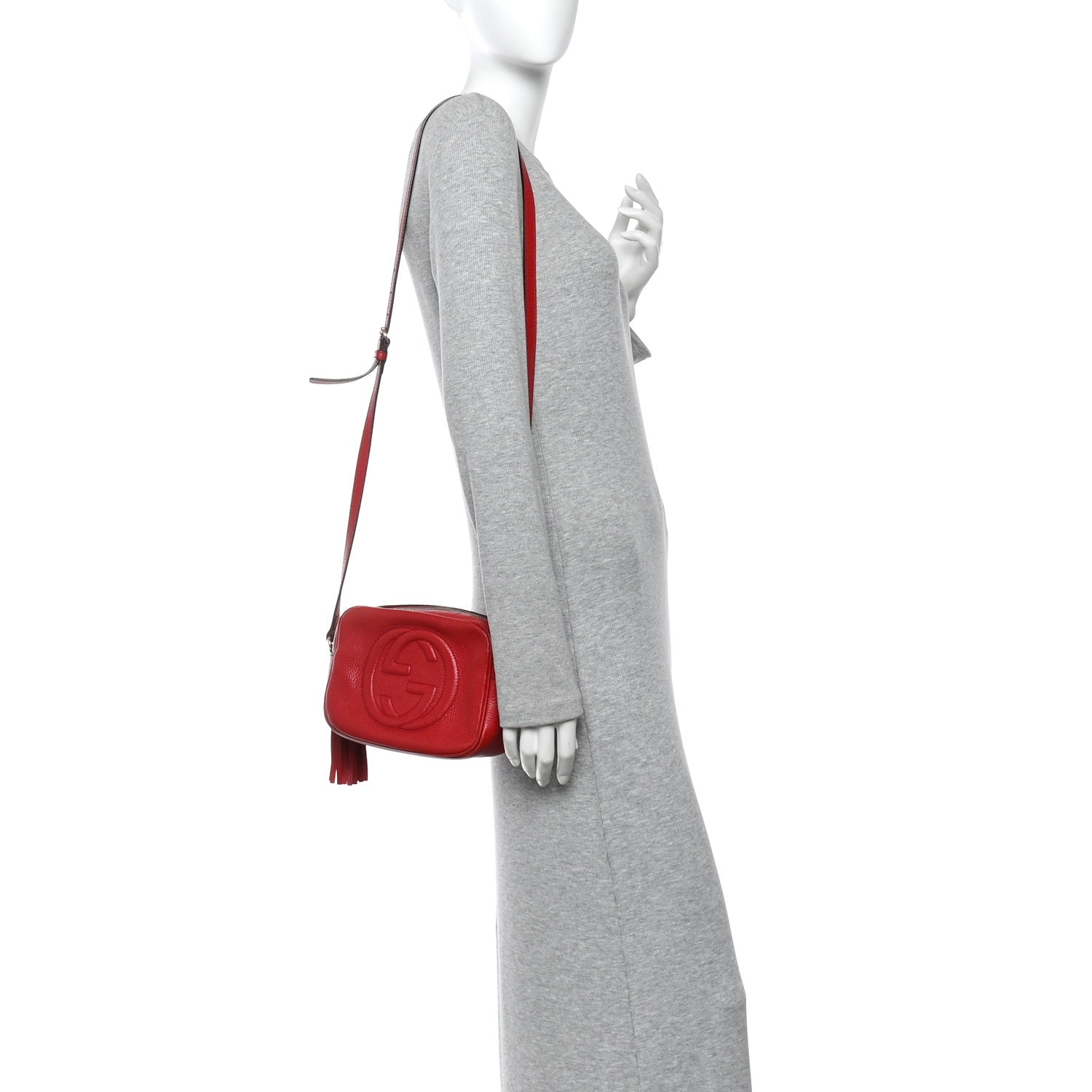 Gucci Pebbled Calfskin Small Soho Disco Bag Tabasco Red 2 of 15