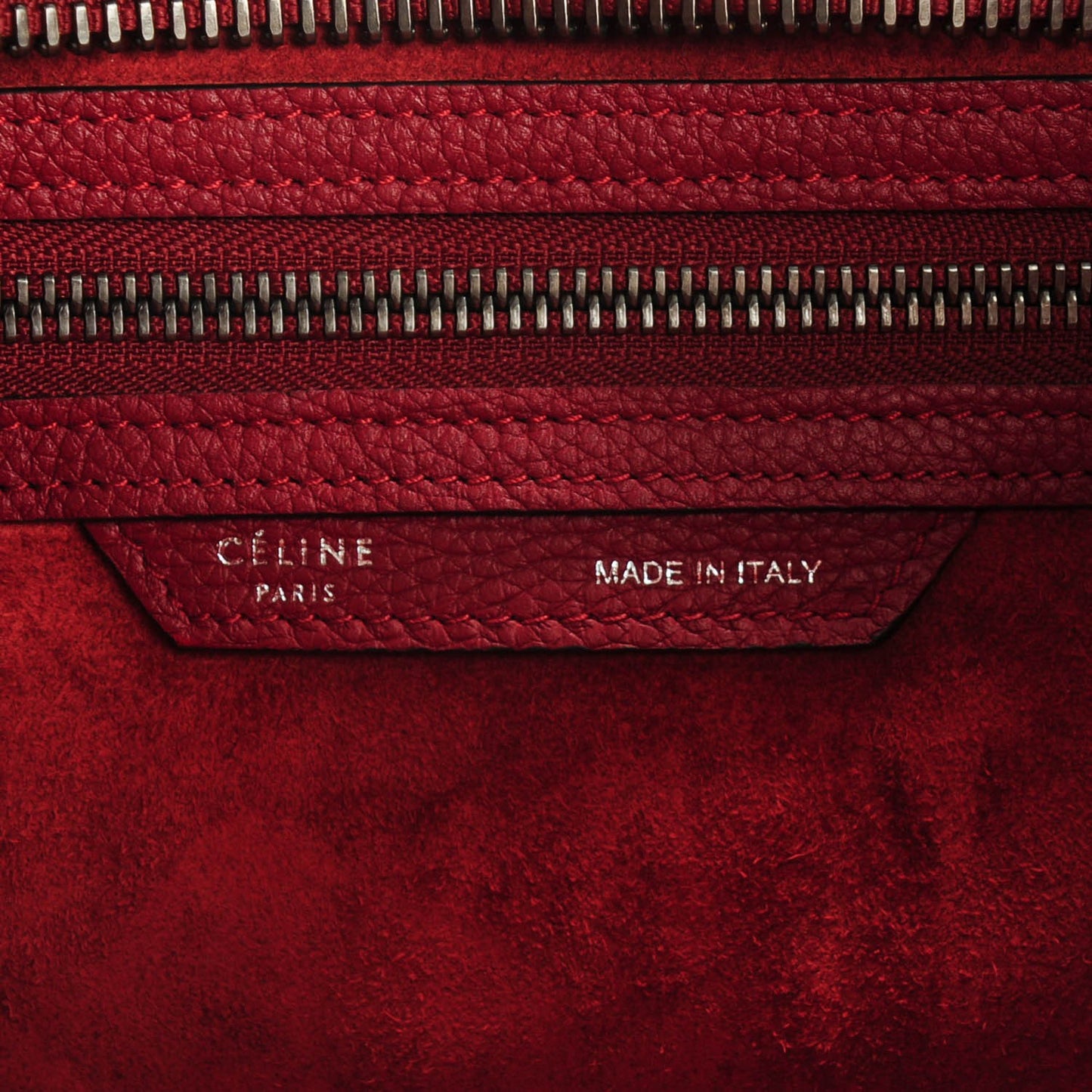 Drummed Calfskin Micro Luggage Merlot