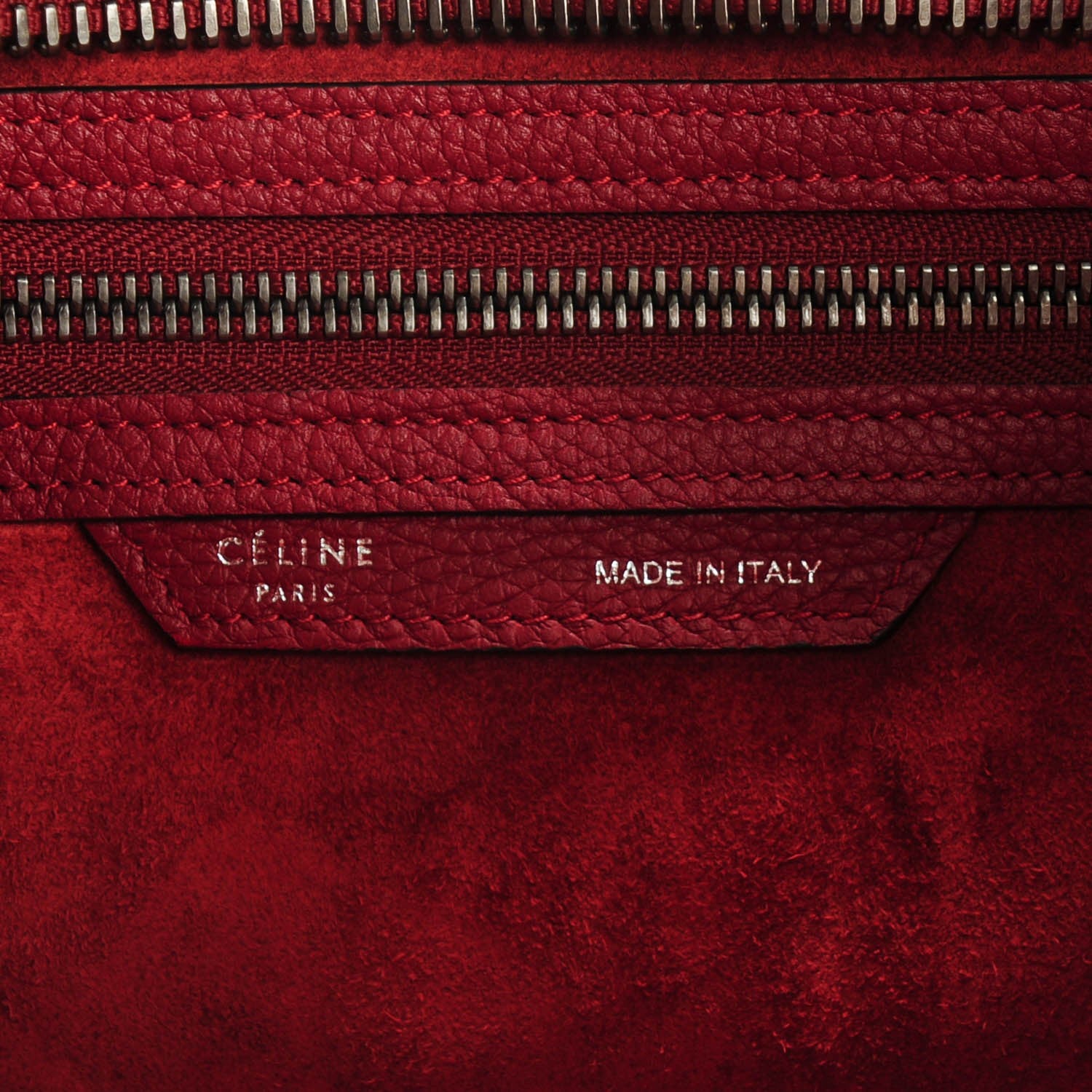 Celine Drummed Calfskin Micro Luggage Merlot 6 of 7
