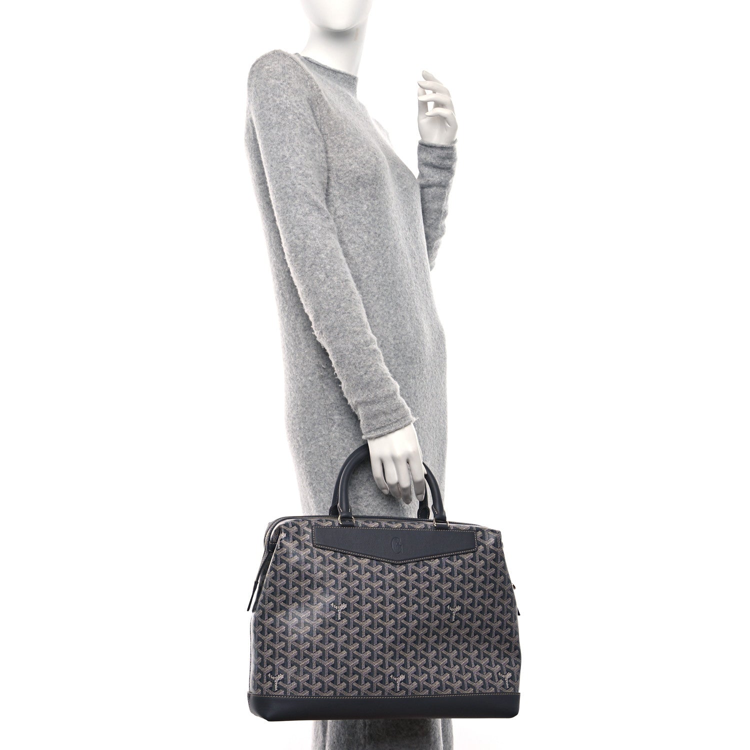 Goyard Goyardine Calfskin Cisalpin Document Case Grey 2 of 8