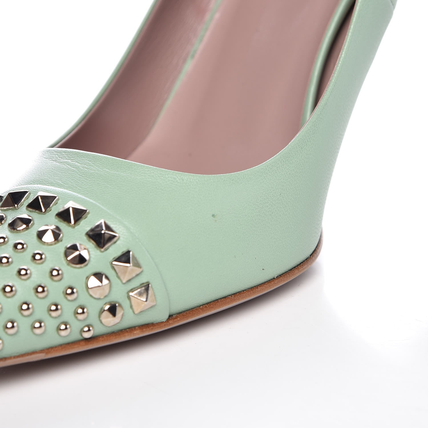 Gucci Malaga Kid Studded Cap Toe Coline Pumps 39.5 Plantation 11 of 12