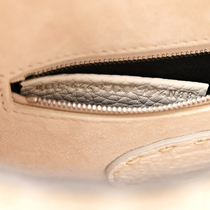 Fendi Cuoio Romano Snakeskin Selleria Mini Peekaboo Iconic Satchel White Stone 8 of 13