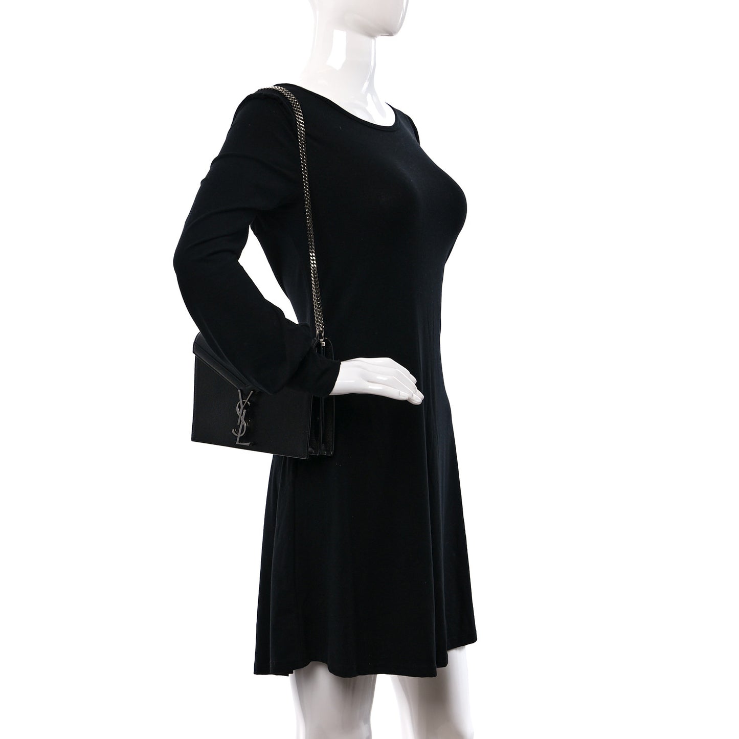 Grain De Poudre Monogram Cassandra Clasp Bag Black