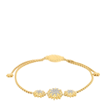 David Yurman 18K Yellow Gold Diamond Starburst Three Station Bracelet 1 of 3