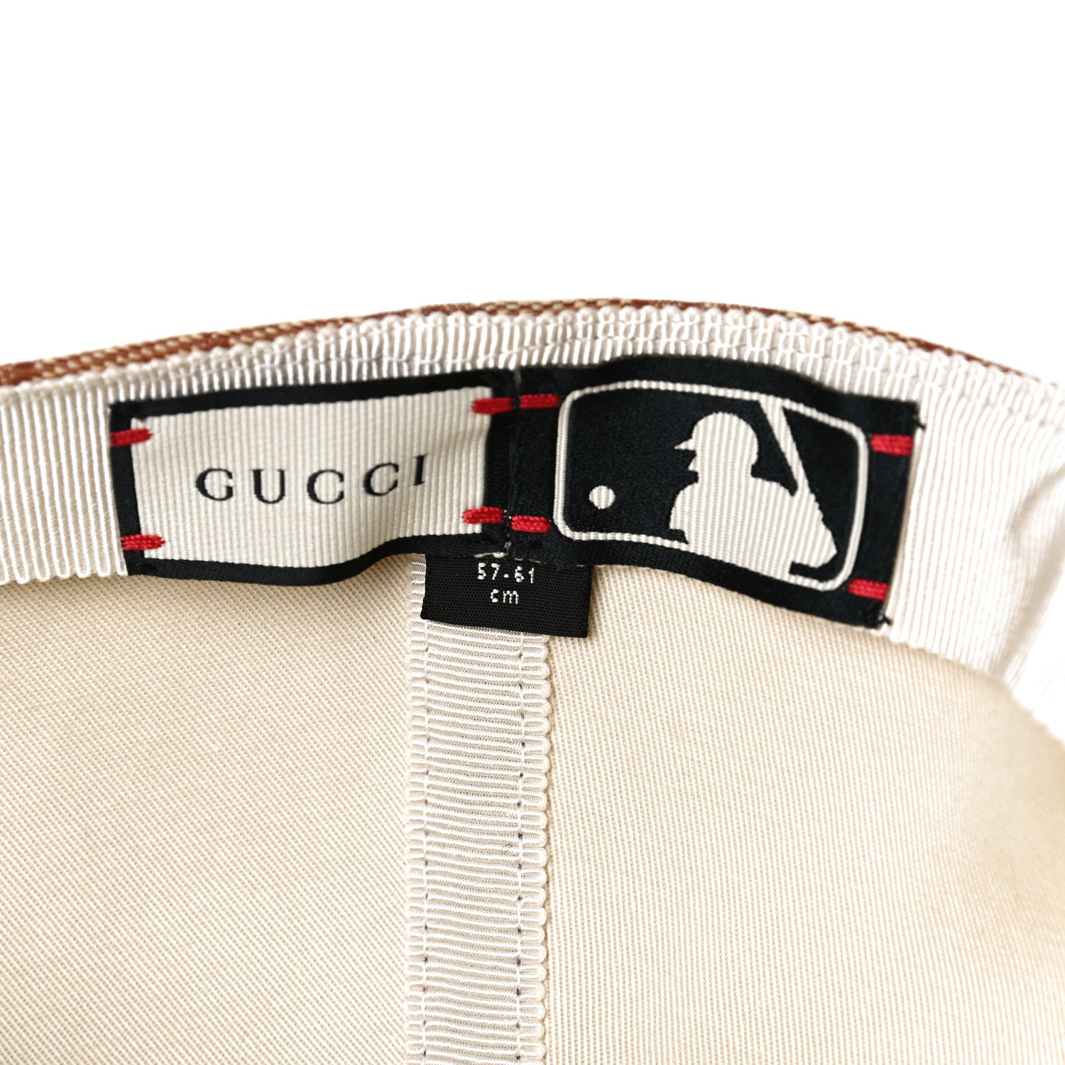 Gucci X MLB Monogram NY Yankees Baseball Hat 57-61 Beige Ruggine 6 of 7