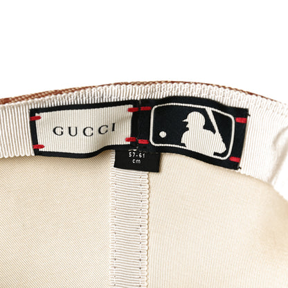 Gucci X MLB Monogram NY Yankees Baseball Hat 57-61 Beige Ruggine 6 of 7