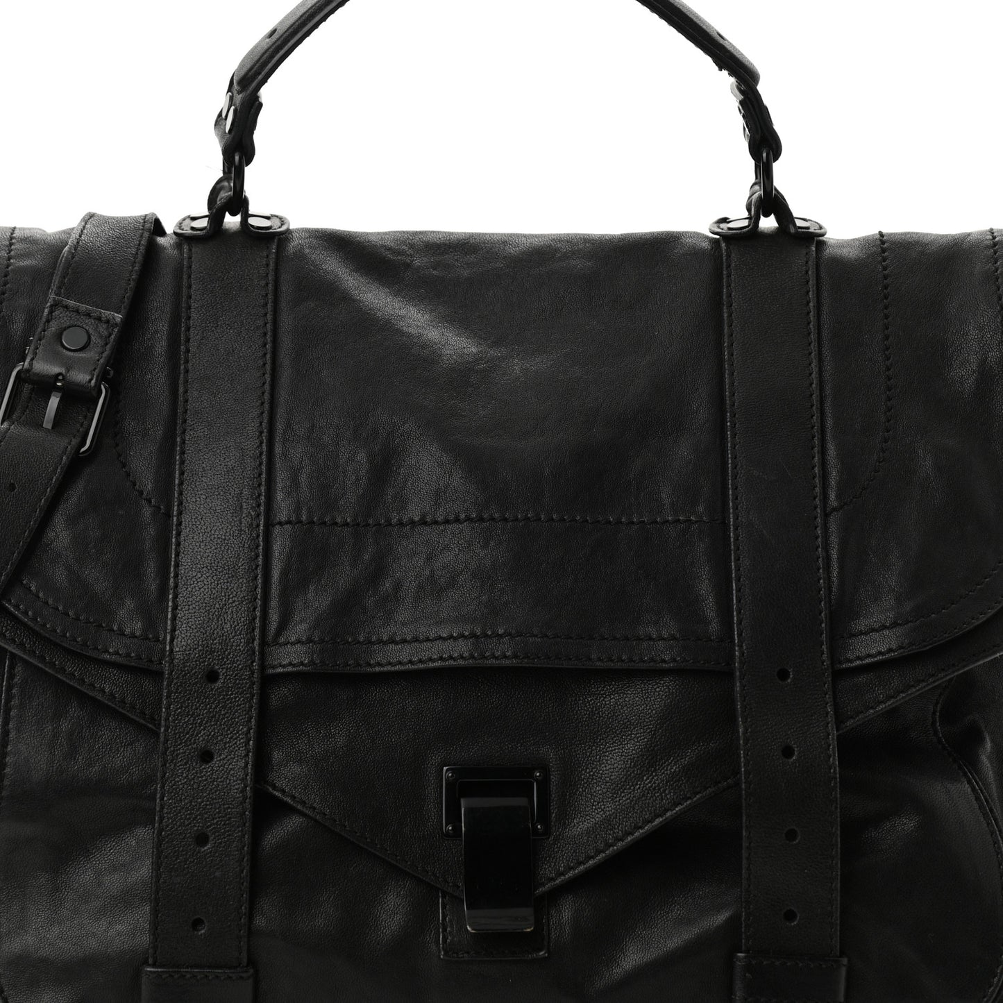 Lambskin PS1 Large Satchel Black