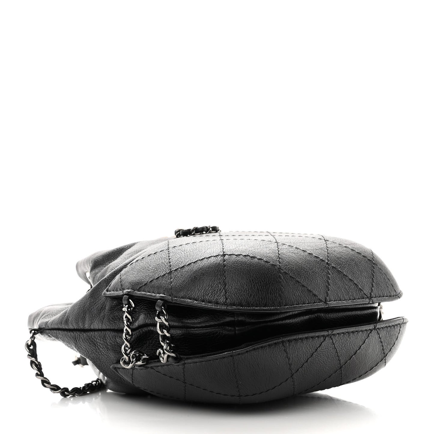 Calfskin Quilted Small Gabrielle Bucket Black