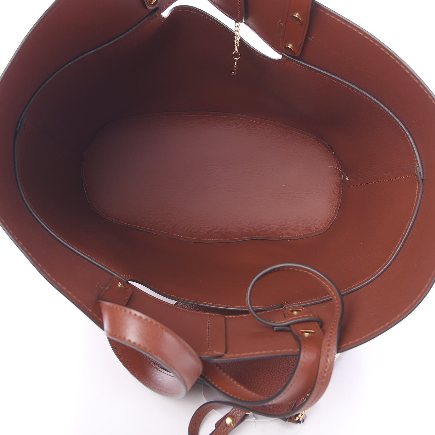 Smooth Grained Calfskin Medium Aby Tote Sepia Brown