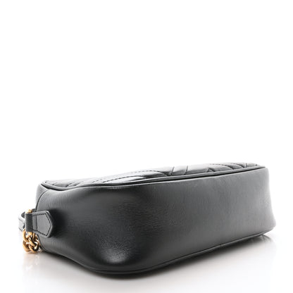 Gucci Calfskin Matelasse Small GG Marmont Chain Shoulder Bag Black 4 of 10