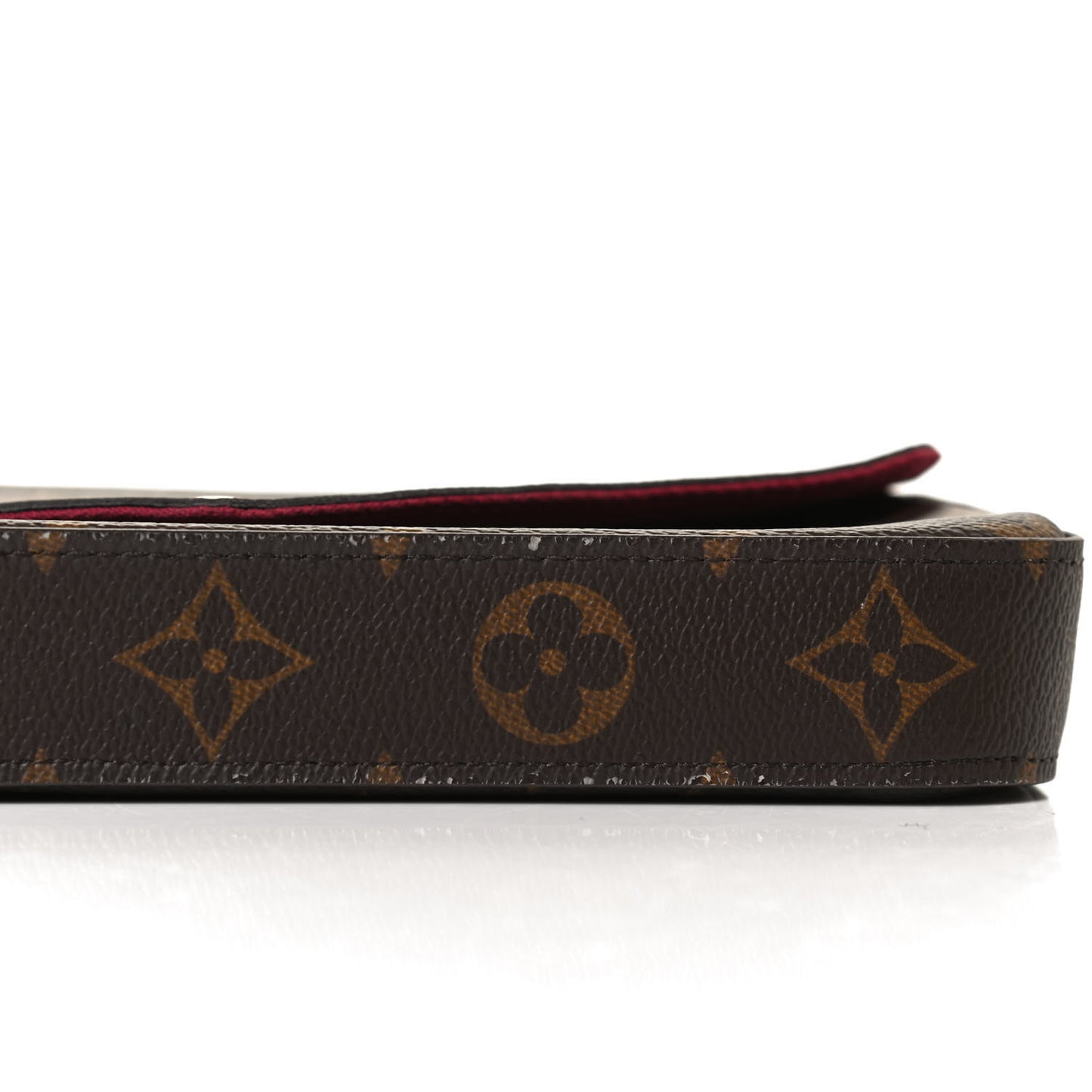 Monogram Pochette Felicie Chain Wallet Fuchsia