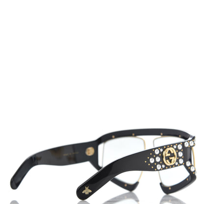 Gucci Acetate Pearl Rectangular Frame Sunglasses GG0234S Black 4 of 7