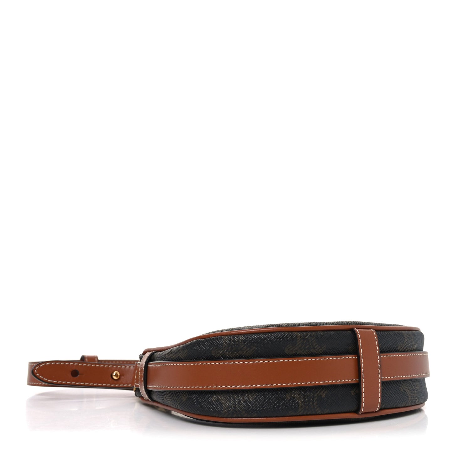 Canvas Calfskin Mini Ava Triomphe Shoulder Bag Tan