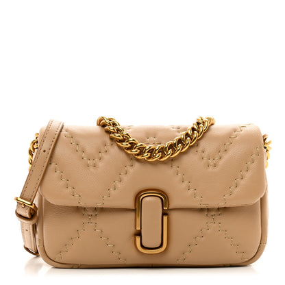 Marc Jacobs Lambskin Quilted J Marc Mini Shoulder Bag Camel 1 of 9