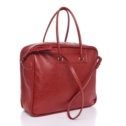 Balenciaga Agneau Medium Blanket Square Tote Rouge Brique 4 of 8