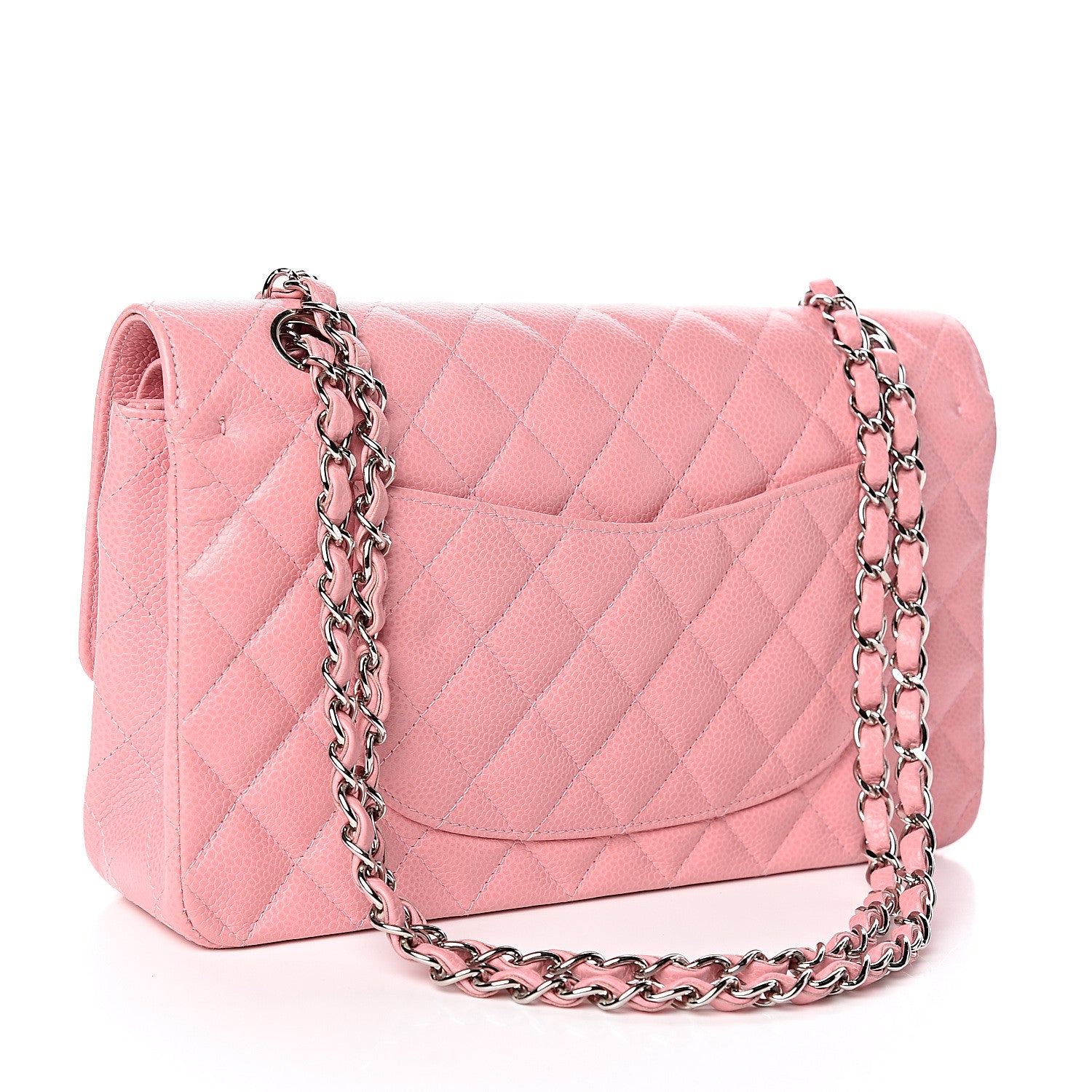 Chanel Caviar Quilted Medium Double Flap Pink 3 of 17