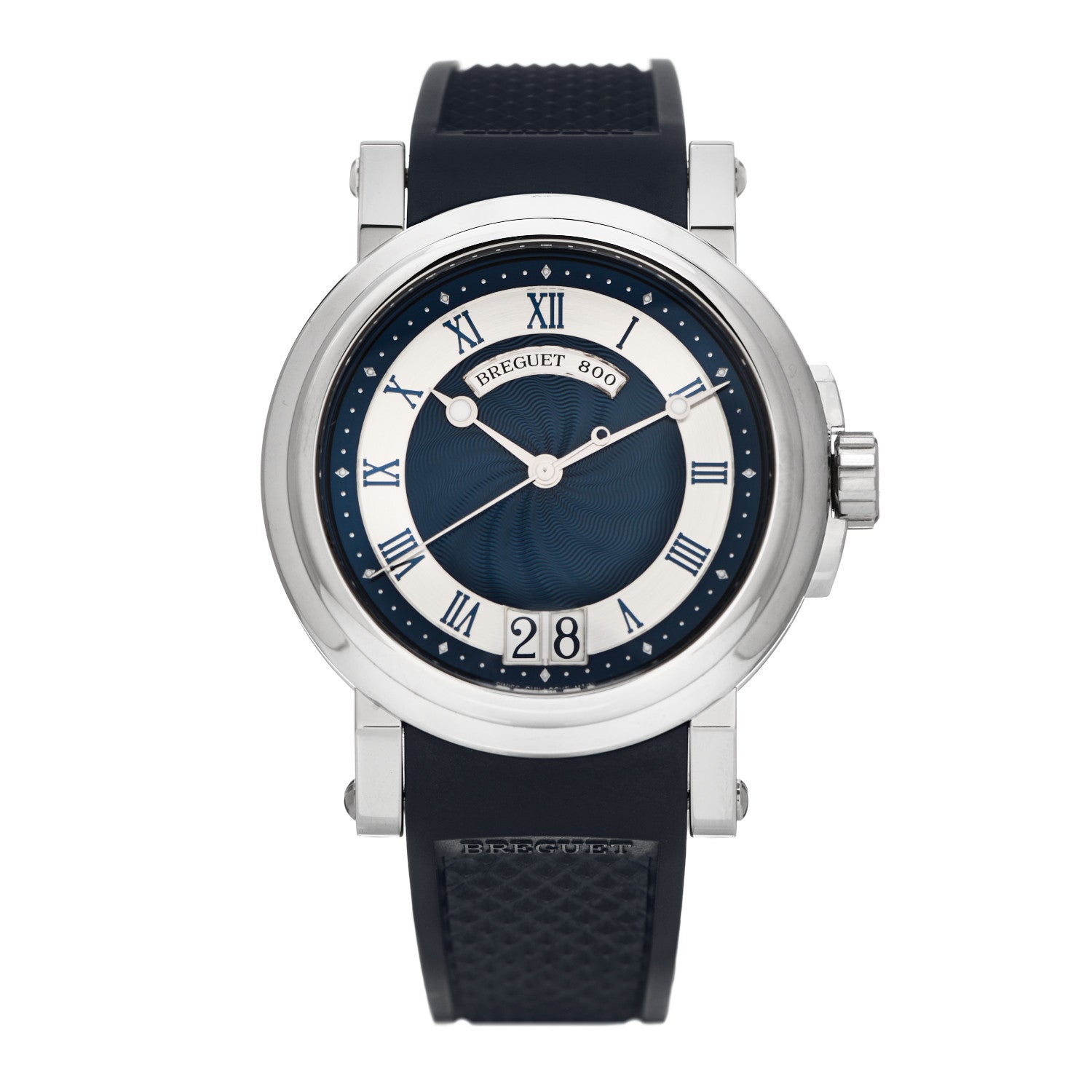 Breguet Stainless Steel Rubber 39mm Royal Marine Big Date Automatic Watch Blue 5817ST 1 of 4