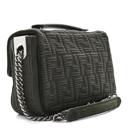 Fendi Technical Fabric FF Midi Chain Baguette Oliva 3 of 11