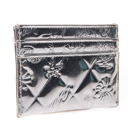 Chanel Patent Calfskin Lucky Symbols Card Holder Case Silver 3 of 8