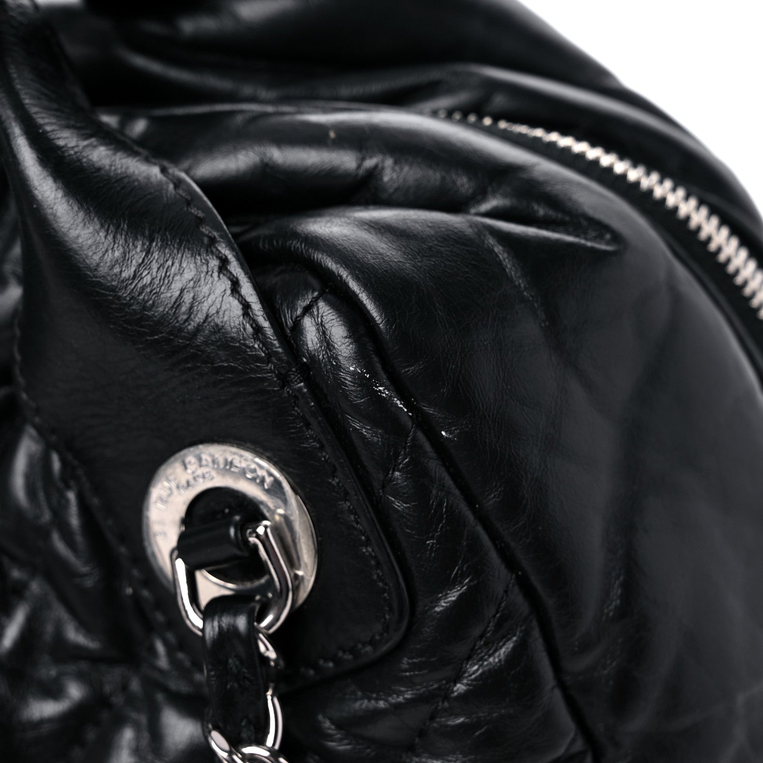 Chanel Aged Calfskin Chevron Medium Soft Bowling Bag Black 15 of 18