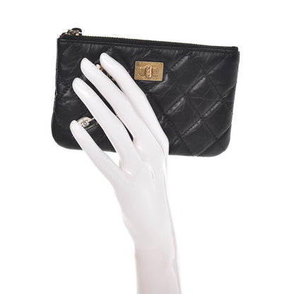 Chanel Aged Calfskin Charm Quilted Small Reissue Cosmetic Case Black 2 of 8