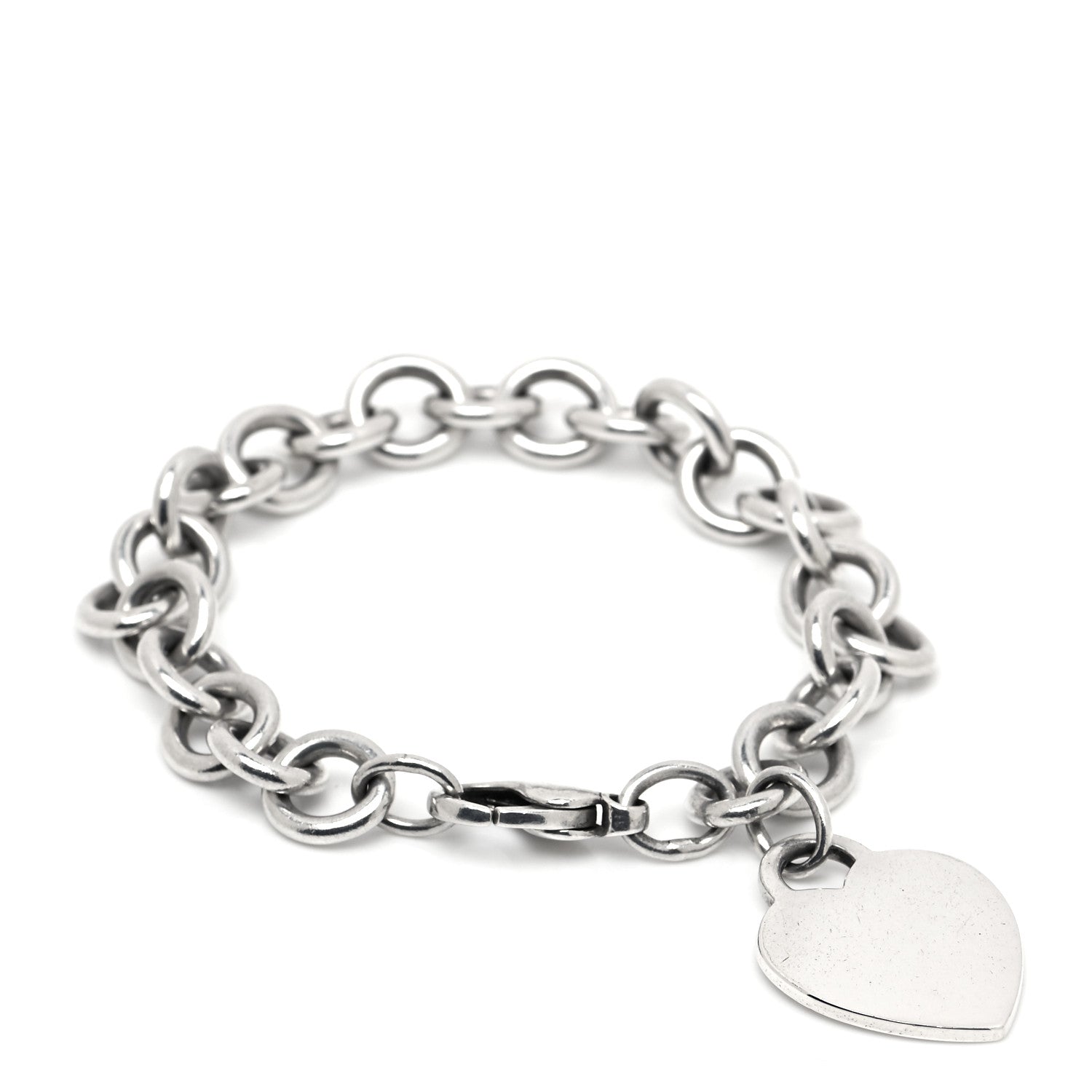 Tiffany Sterling Silver Heart Tag Charm Bracelet 1 of 4