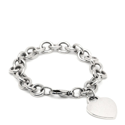 Tiffany Sterling Silver Heart Tag Charm Bracelet 1 of 4