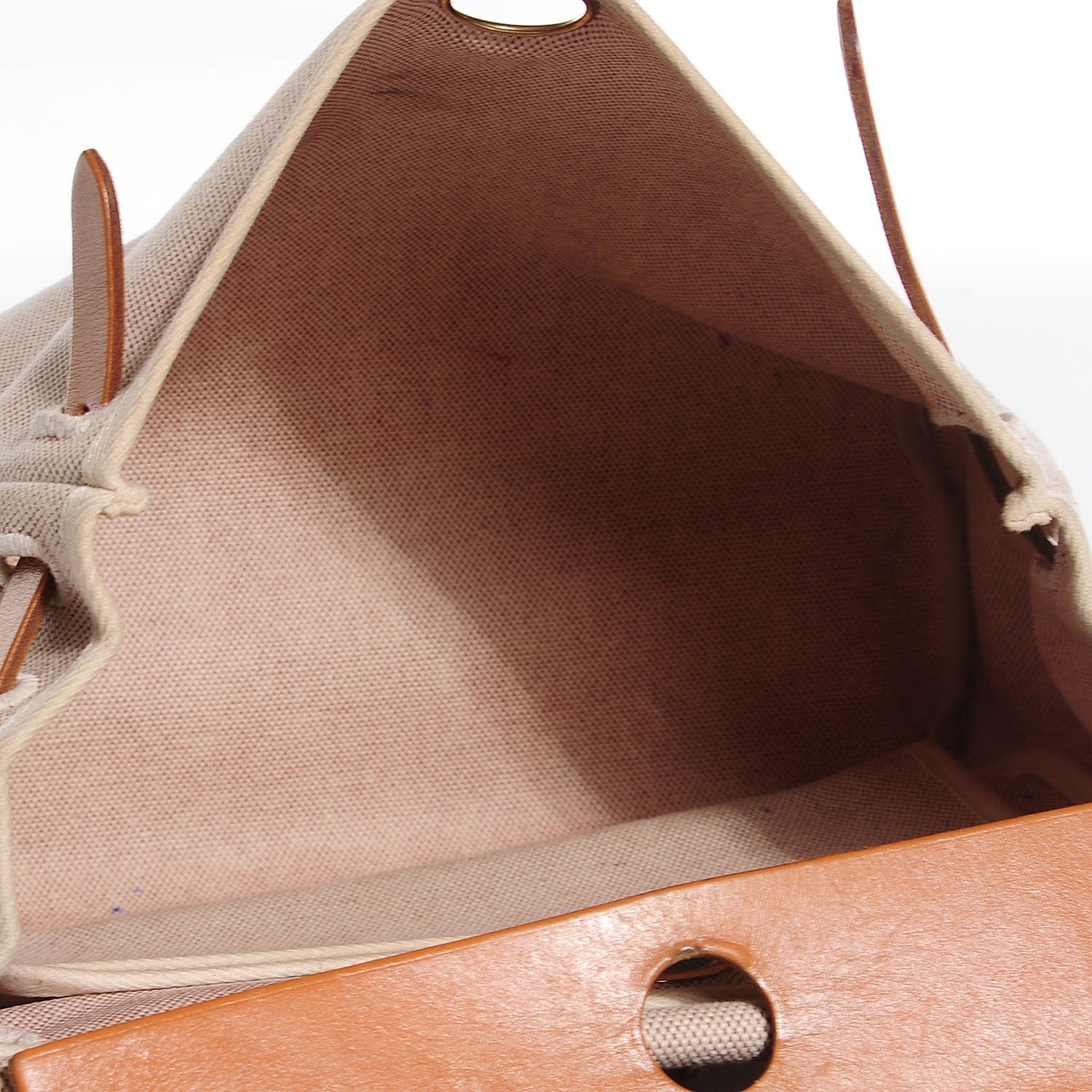 Hermes Toile Vache Calfskin Herbag PM 30 Natural 5 of 13