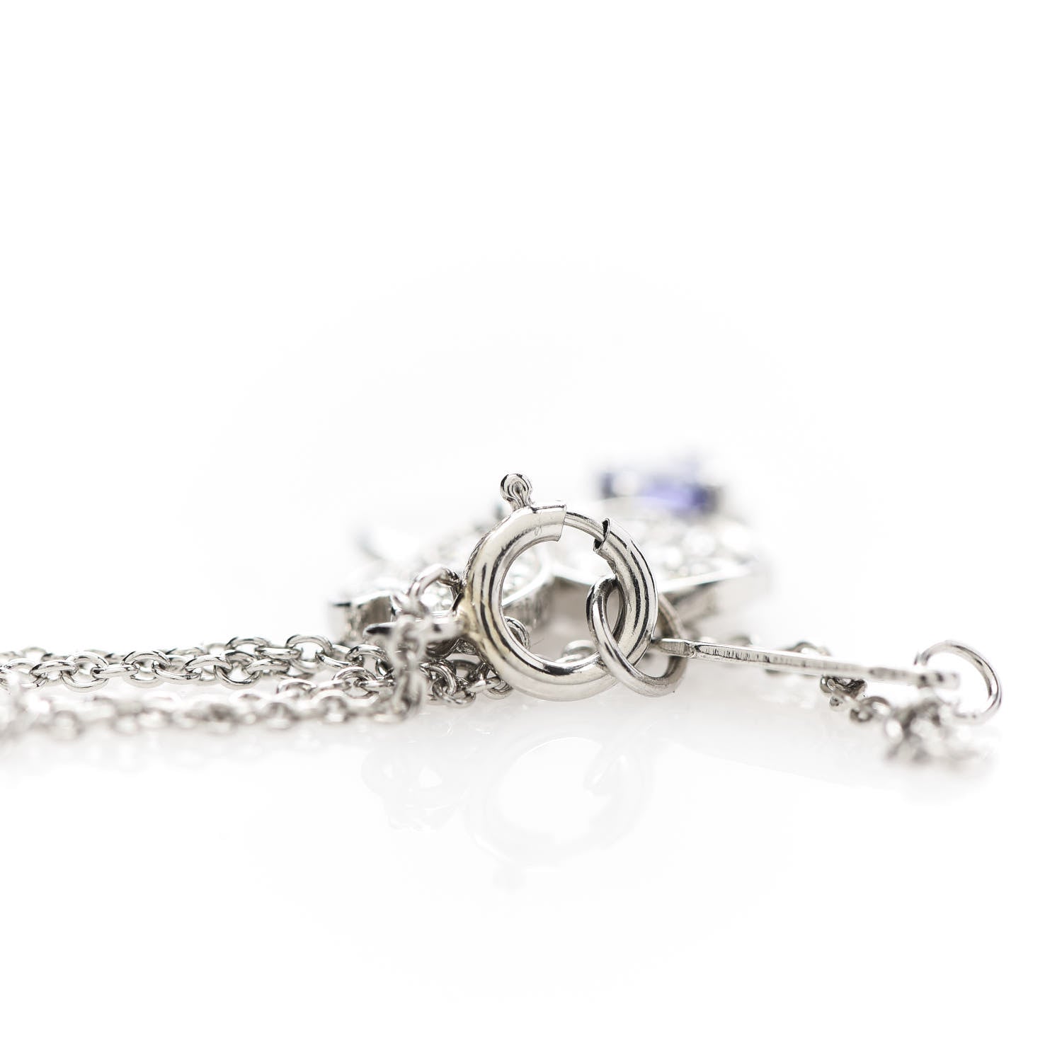 Tiffany Platinum Diamond Tanzanite Paper Flowers Pendant Necklace 5 of 8