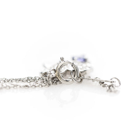 Tiffany Platinum Diamond Tanzanite Paper Flowers Pendant Necklace 5 of 8