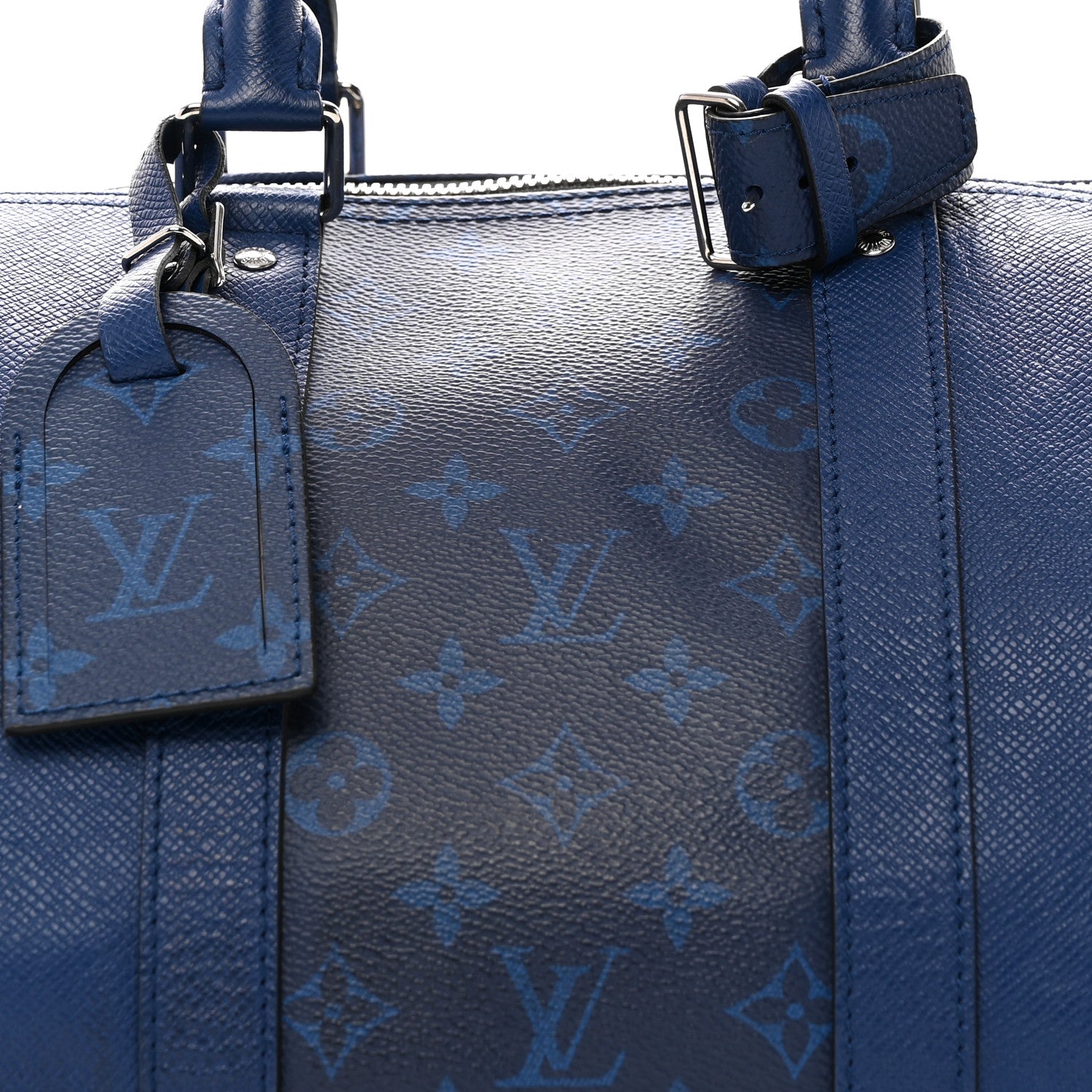 Louis Vuitton Taiga Monogram Eclipse Keepall Bandouliere 50 Pacific Blue 7 of 10