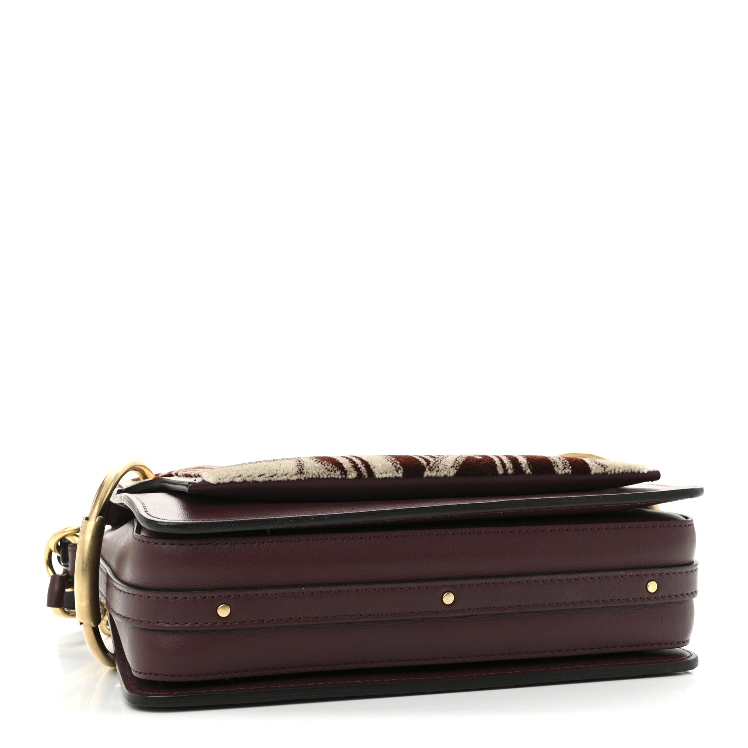 Chloe Calfskin Velvet Small Roy Bag Bordeaux 4 of 9