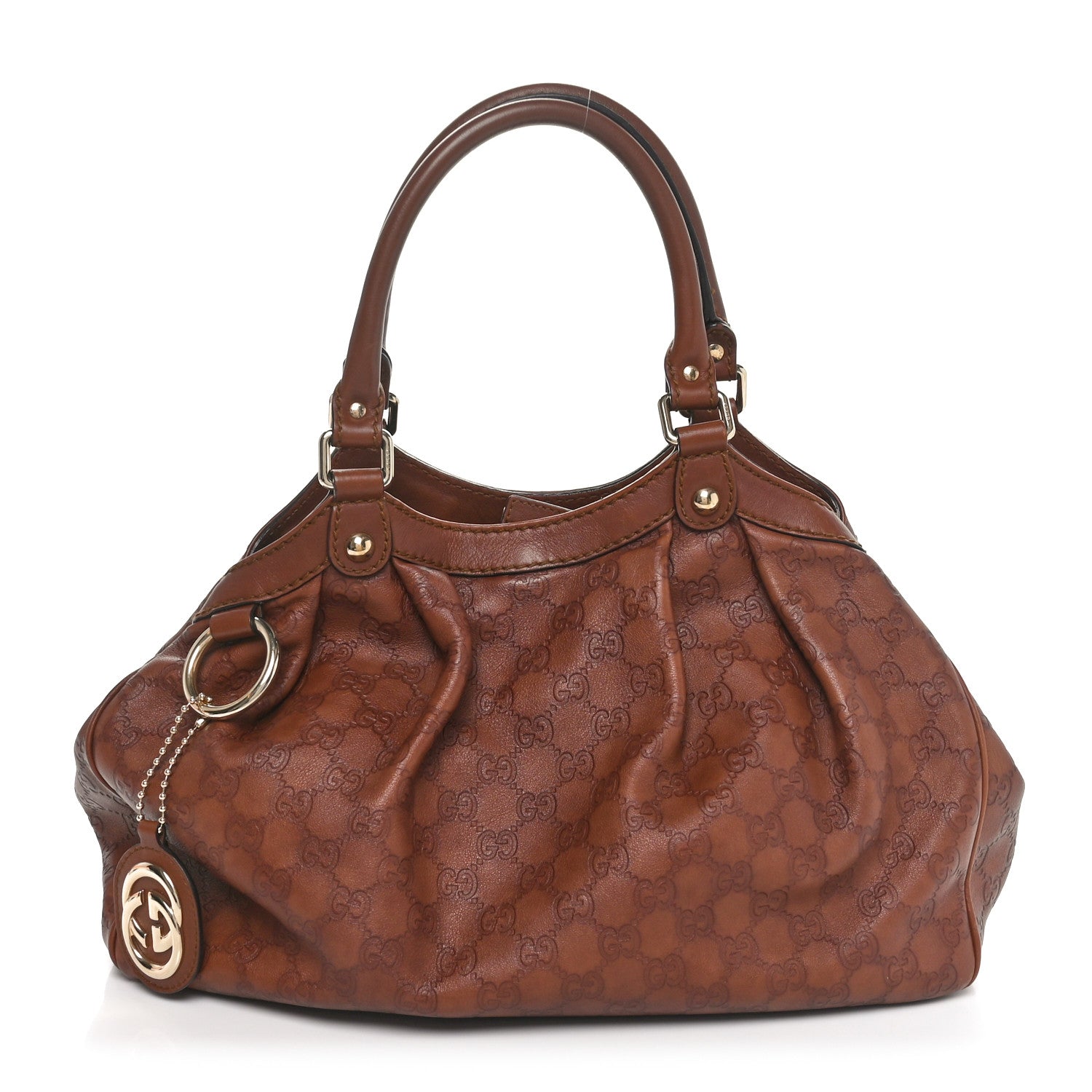 Gucci Metallic Guccissima Medium Sukey Tote Brown 1 of 10