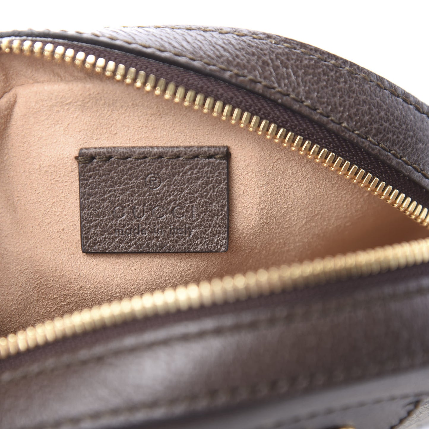 GG Supreme Monogram Web Mini Ophidia Round Shoulder Bag Brown