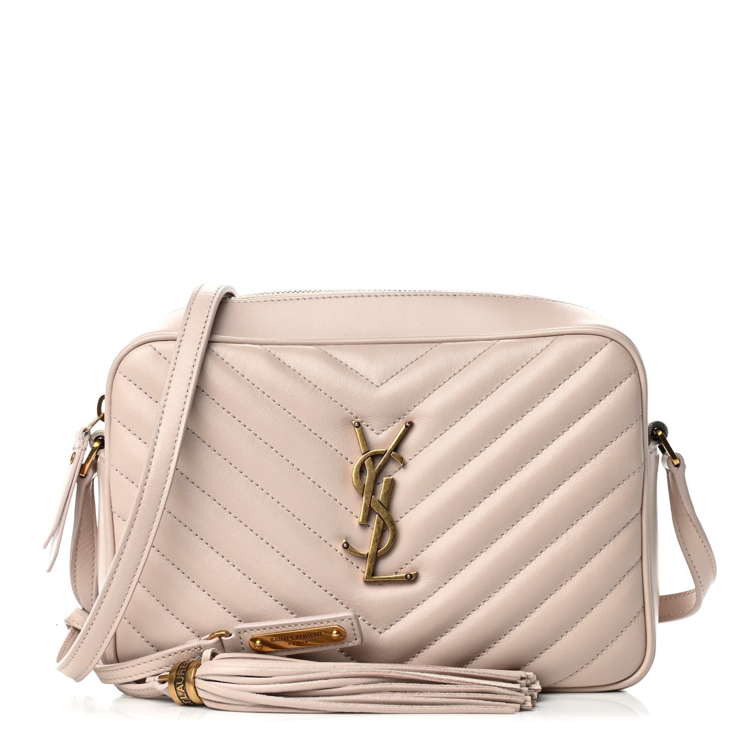 Saint Laurent Calfskin Matelasse Monogram Lou Camera Bag Marble 1 of 4