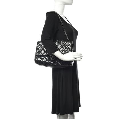 Chanel Glazed Calfskin Quilted Large Coco Soft Flap Black 2 of 10