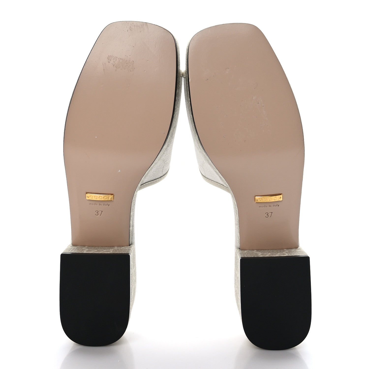 Gucci GG Supreme Monogram Malaga Kid Platform Mule Sandals 37 White Mystic White 5 of 8