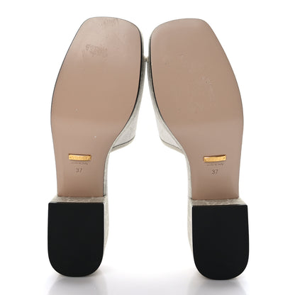 Gucci GG Supreme Monogram Malaga Kid Platform Mule Sandals 37 White Mystic White 5 of 8
