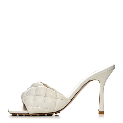 Bottega Veneta Nappa Matelasse Padded Mule Sandals 39.5 Optic White 1 of 13