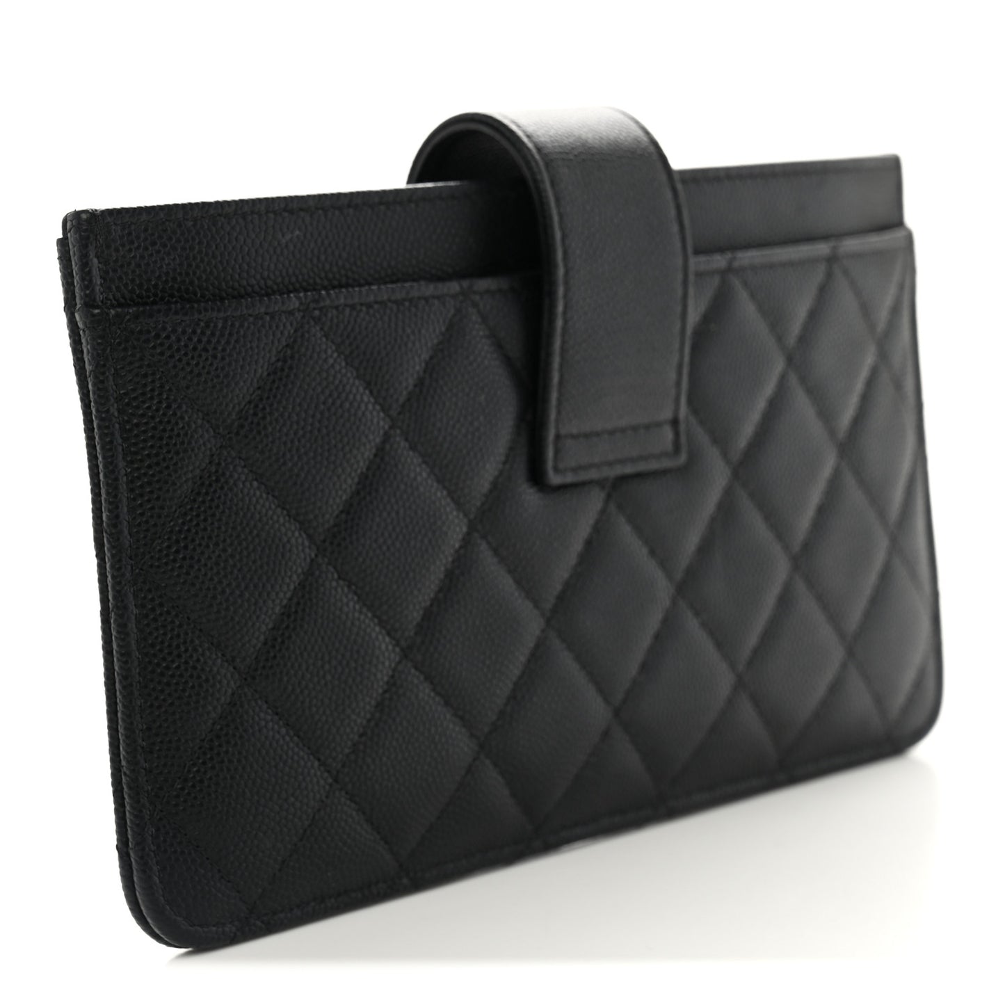 Caviar Quilted Classic Strap Pouch Black