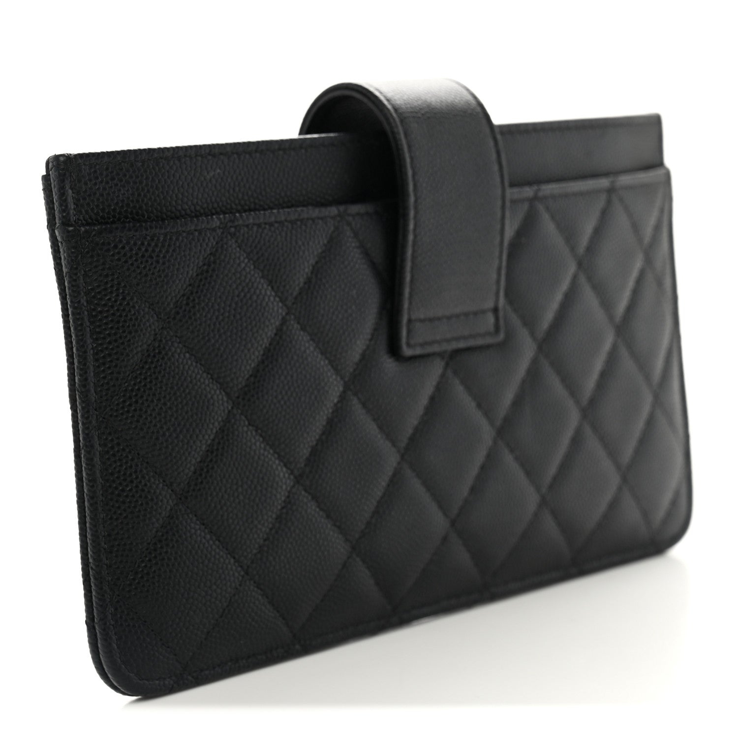 Chanel Caviar Quilted Classic Strap Pouch Black 4 of 10
