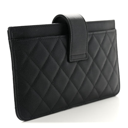 Chanel Caviar Quilted Classic Strap Pouch Black 4 of 10