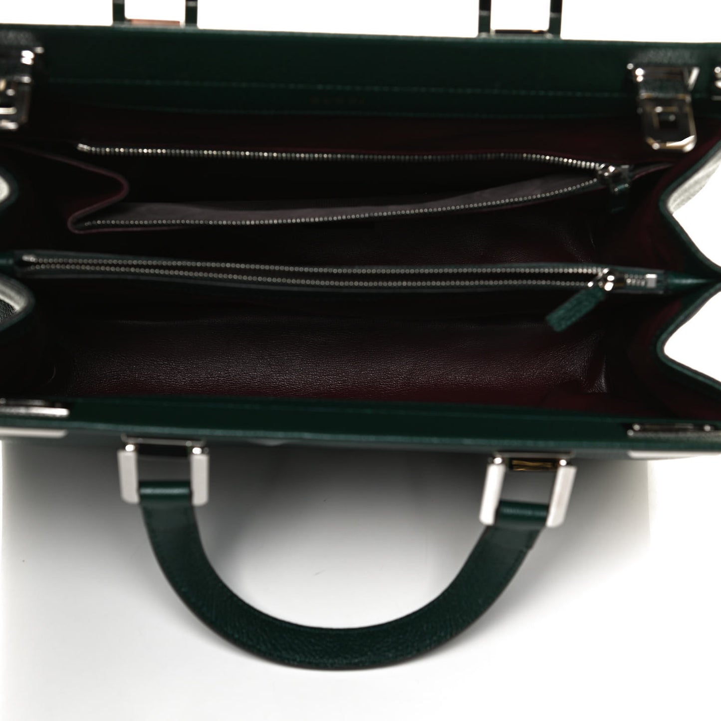Grainy Calfskin Medium Zumi Top Handle Bag Vintage Green