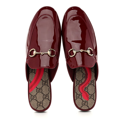 Gucci Patent Womens Princetown Slippers 36.5 Rosso Ancora 2 of 9