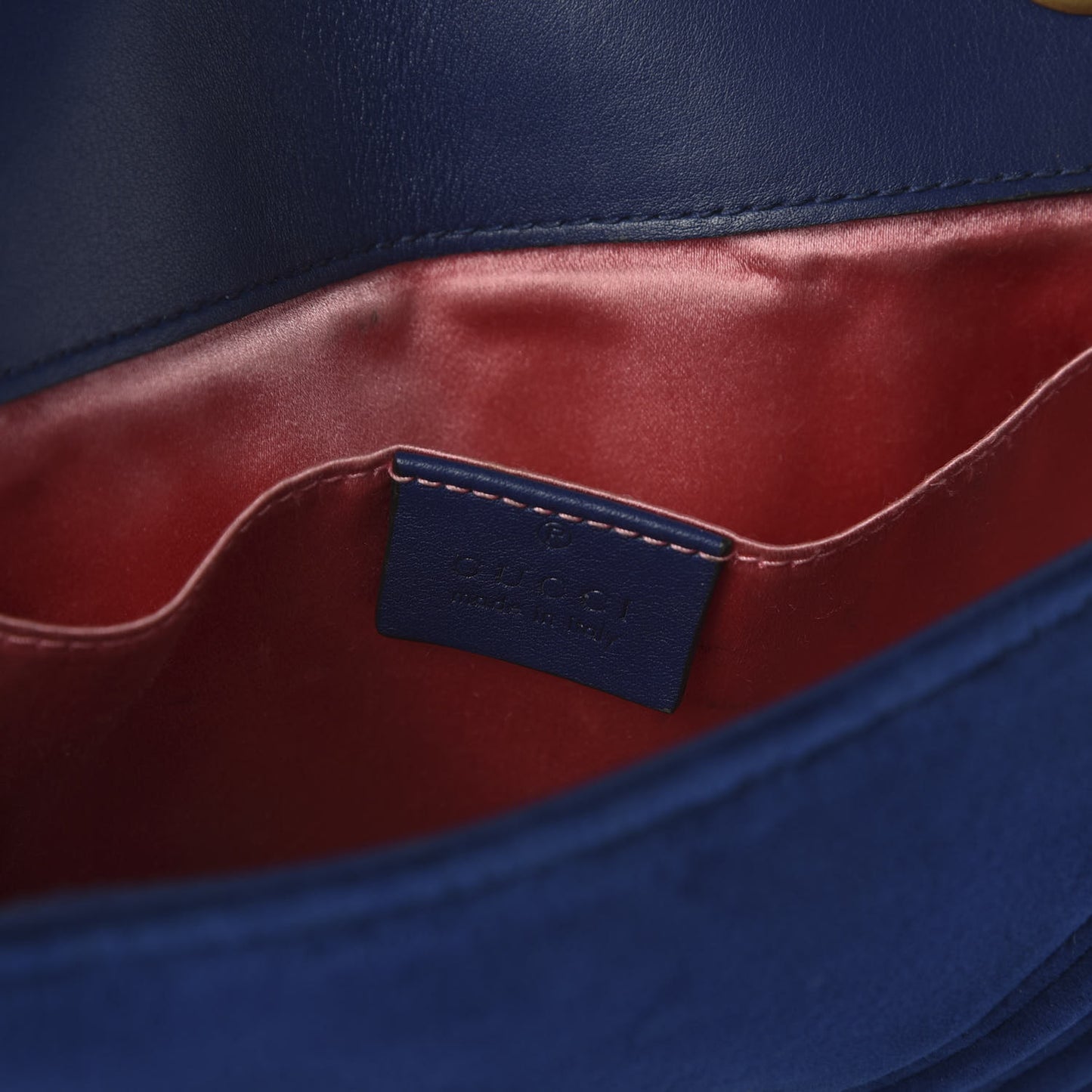 Velvet Matelasse Mini GG Marmont Shoulder Bag Cobalt Blue