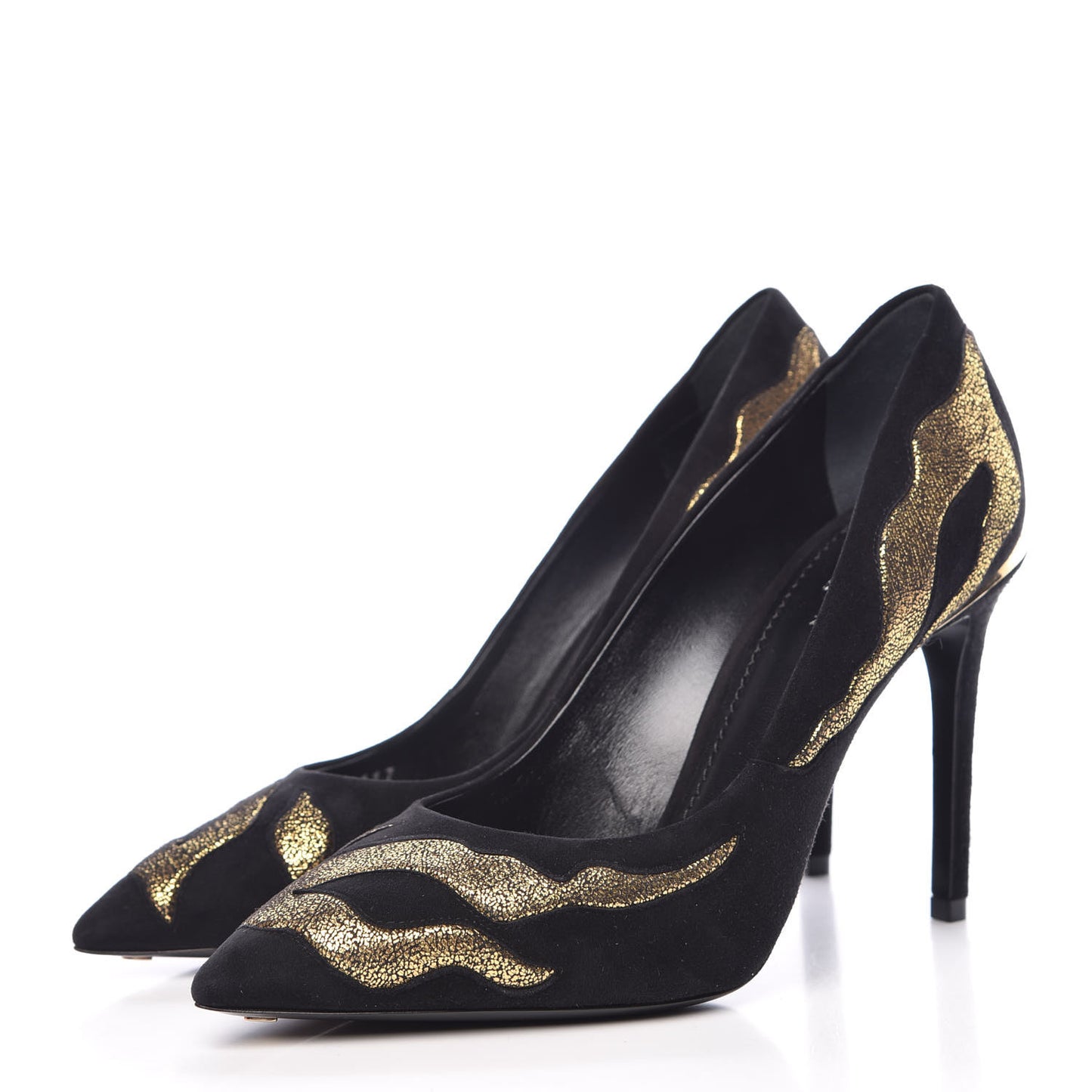 Suede Hypnotic Pump 38 Black Gold