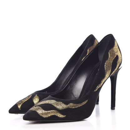 Louis Vuitton Suede Hypnotic Pump 38 Black Gold 3 of 8
