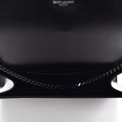 Saint Laurent Grain De Poudre Medium Classic Monogram Kate Satchel Black 5 of 9