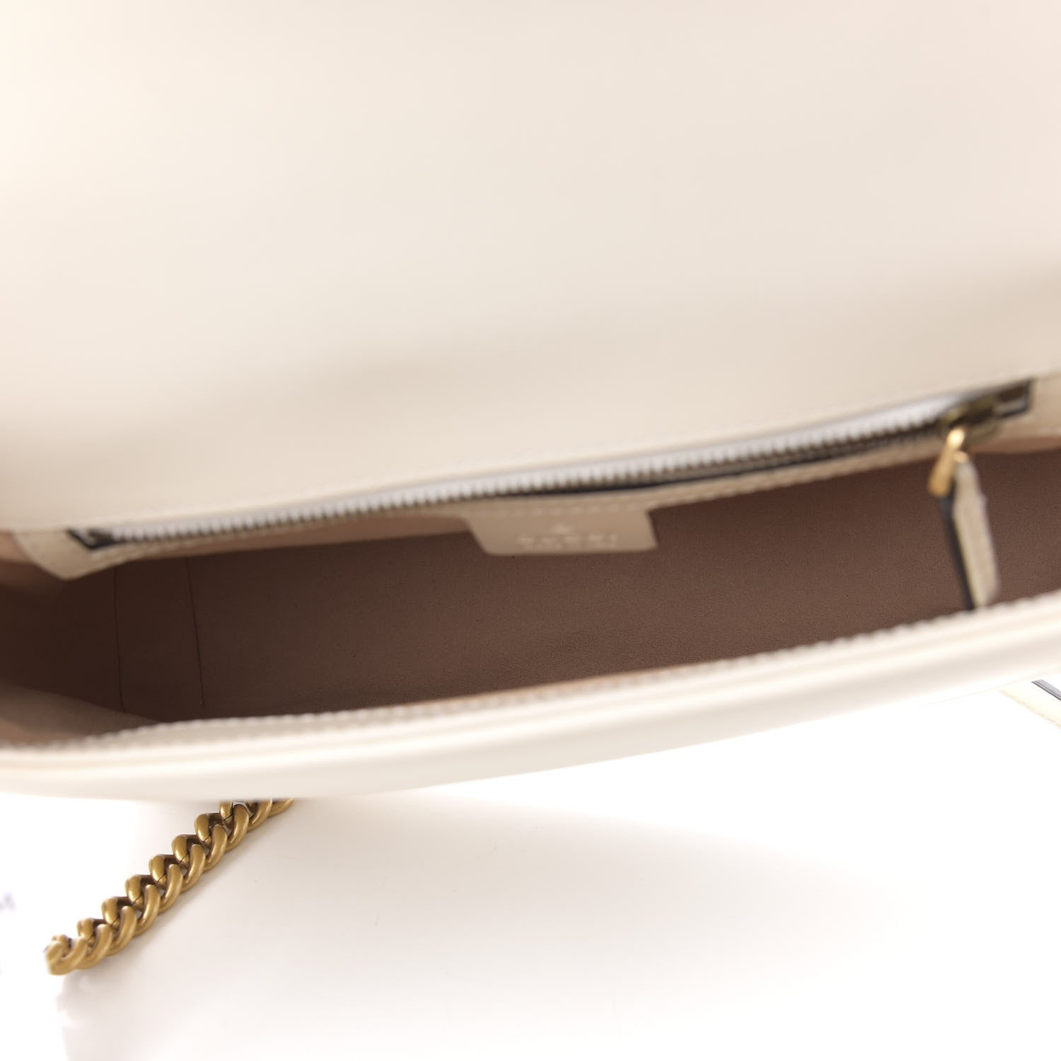 Gucci Calfskin Matelasse Small GG Marmont Top Handle Shoulder Bag White 5 of 10